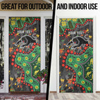Personalized Penrith Panthers Door Cover Aboriginal Pattern with Graffiti Style Design
