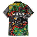 Personalized Penrith Panthers Family Matching Mermaid Dress and Hawaiian Shirt Aboriginal Pattern with Graffiti Style Design