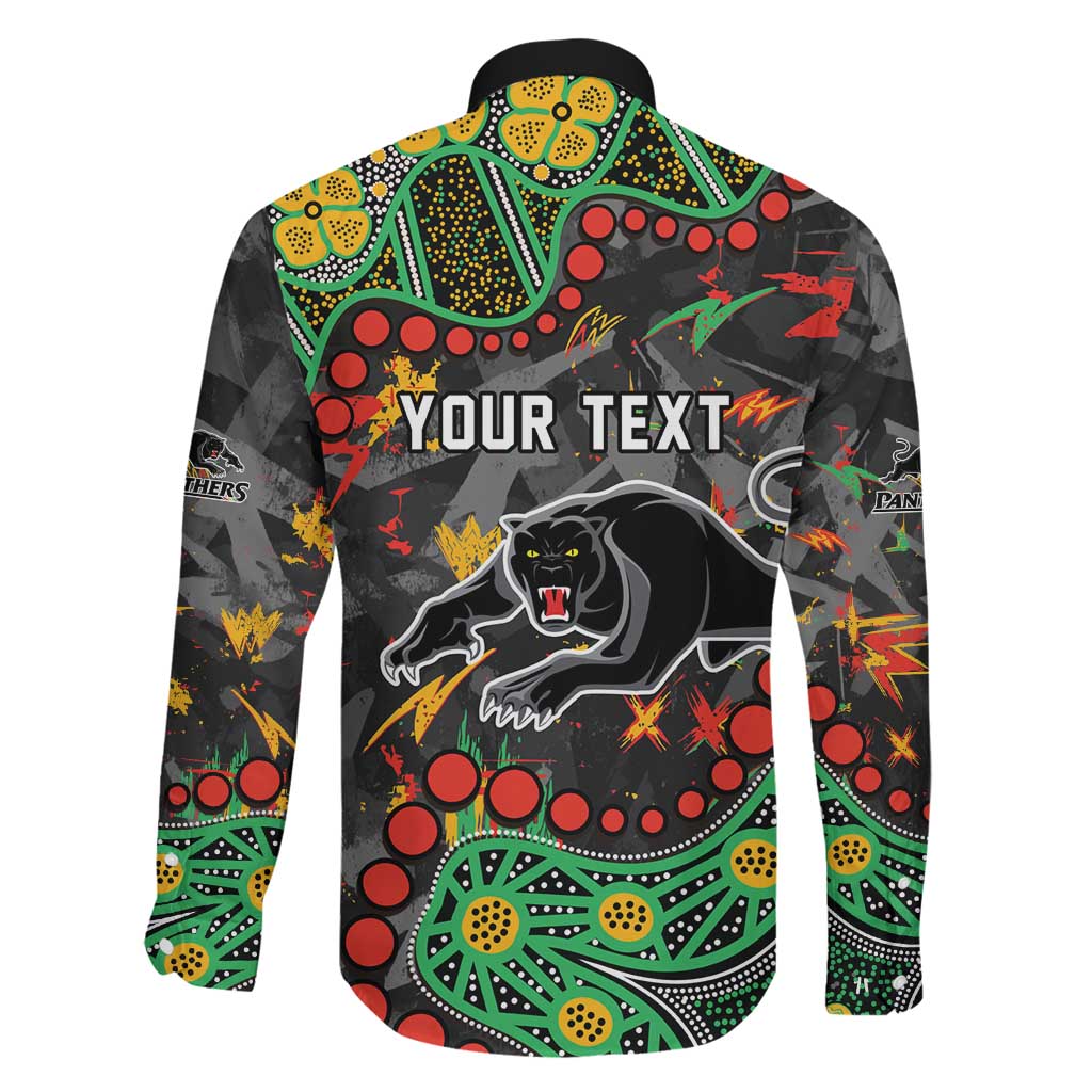 Personalized Penrith Panthers Family Matching Mermaid Dress and Hawaiian Shirt Aboriginal Pattern with Graffiti Style Design