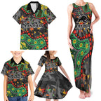 Personalized Penrith Panthers Family Matching Tank Maxi Dress and Hawaiian Shirt Aboriginal Pattern with Graffiti Style Design