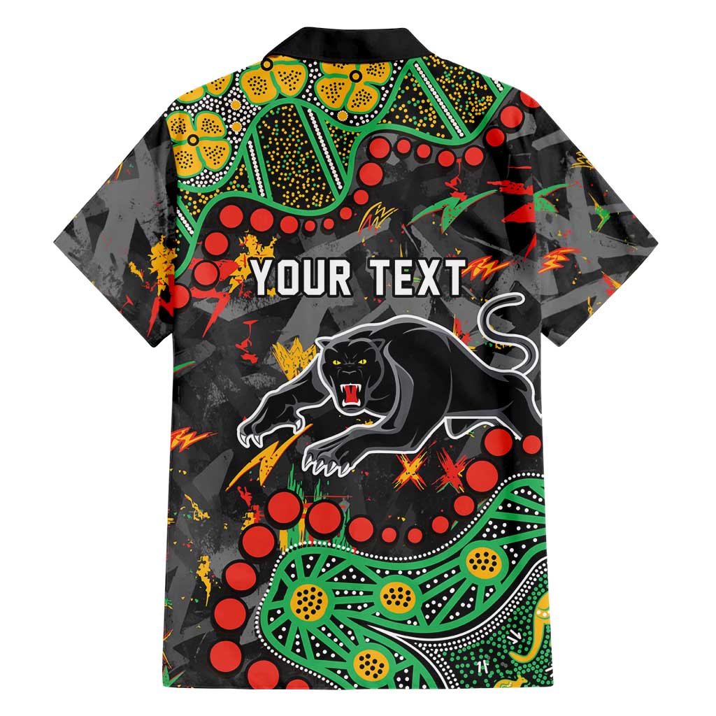 Personalized Penrith Panthers Family Matching Tank Maxi Dress and Hawaiian Shirt Aboriginal Pattern with Graffiti Style Design