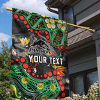 Personalized Penrith Panthers Garden Flag Aboriginal Pattern with Graffiti Style Design