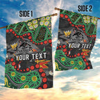 Personalized Penrith Panthers Garden Flag Aboriginal Pattern with Graffiti Style Design