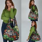 Personalized Penrith Panthers Grocery Bag Aboriginal Pattern with Graffiti Style Design