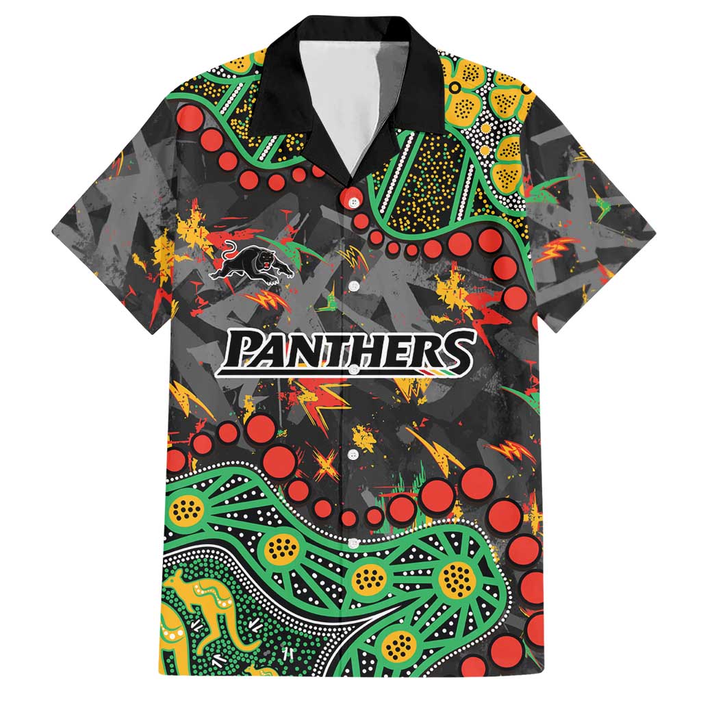 Personalized Penrith Panthers Hawaiian Shirt Aboriginal Pattern with Graffiti Style Design