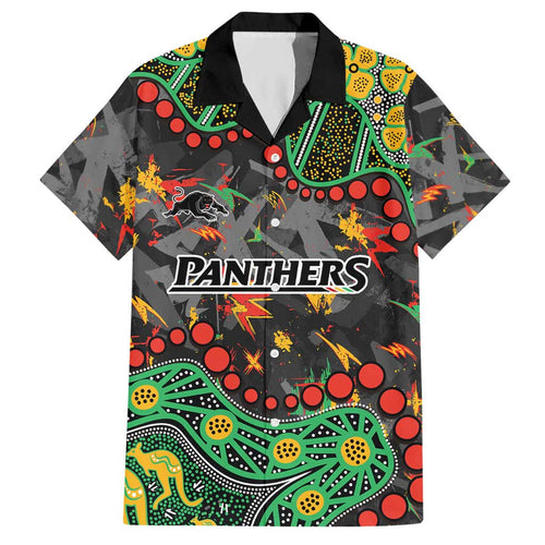 Personalized Penrith Panthers Hawaiian Shirt Aboriginal Pattern with Graffiti Style Design