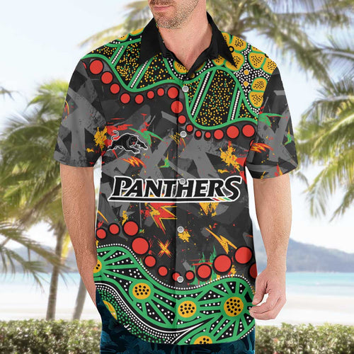 Personalized Penrith Panthers Hawaiian Shirt Aboriginal Pattern with Graffiti Style Design
