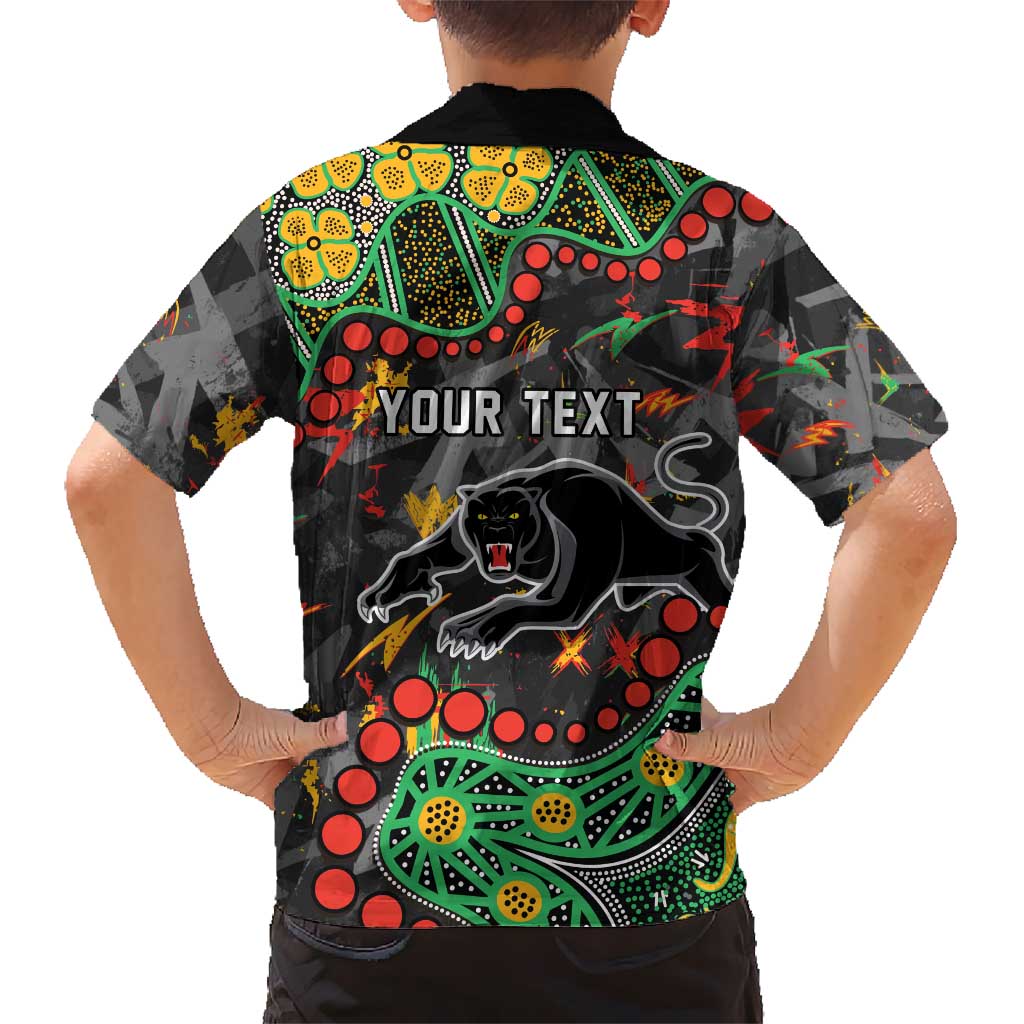Personalized Penrith Panthers Hawaiian Shirt Aboriginal Pattern with Graffiti Style Design