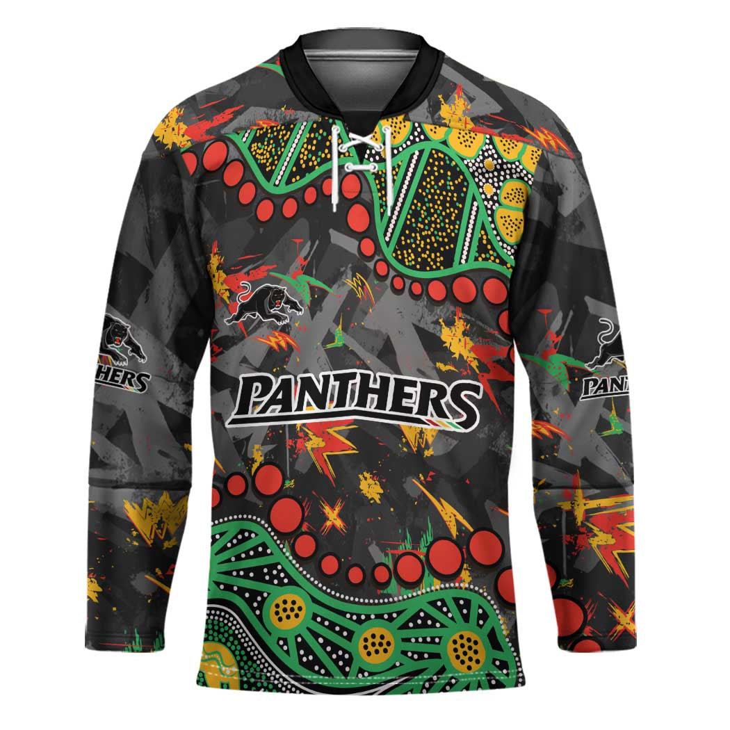 Personalized Penrith Panthers Hockey Jersey Aboriginal Pattern with Graffiti Style Design