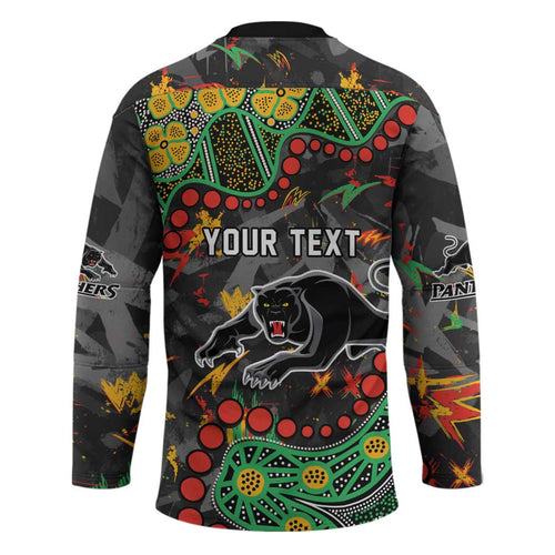 Personalized Penrith Panthers Hockey Jersey Aboriginal Pattern with Graffiti Style Design