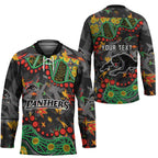 Personalized Penrith Panthers Hockey Jersey Aboriginal Pattern with Graffiti Style Design