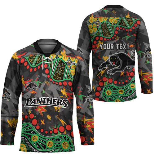 Personalized Penrith Panthers Hockey Jersey Aboriginal Pattern with Graffiti Style Design