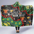 Personalized Penrith Panthers Hooded Blanket Aboriginal Pattern with Graffiti Style Design