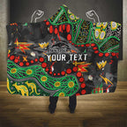 Personalized Penrith Panthers Hooded Blanket Aboriginal Pattern with Graffiti Style Design