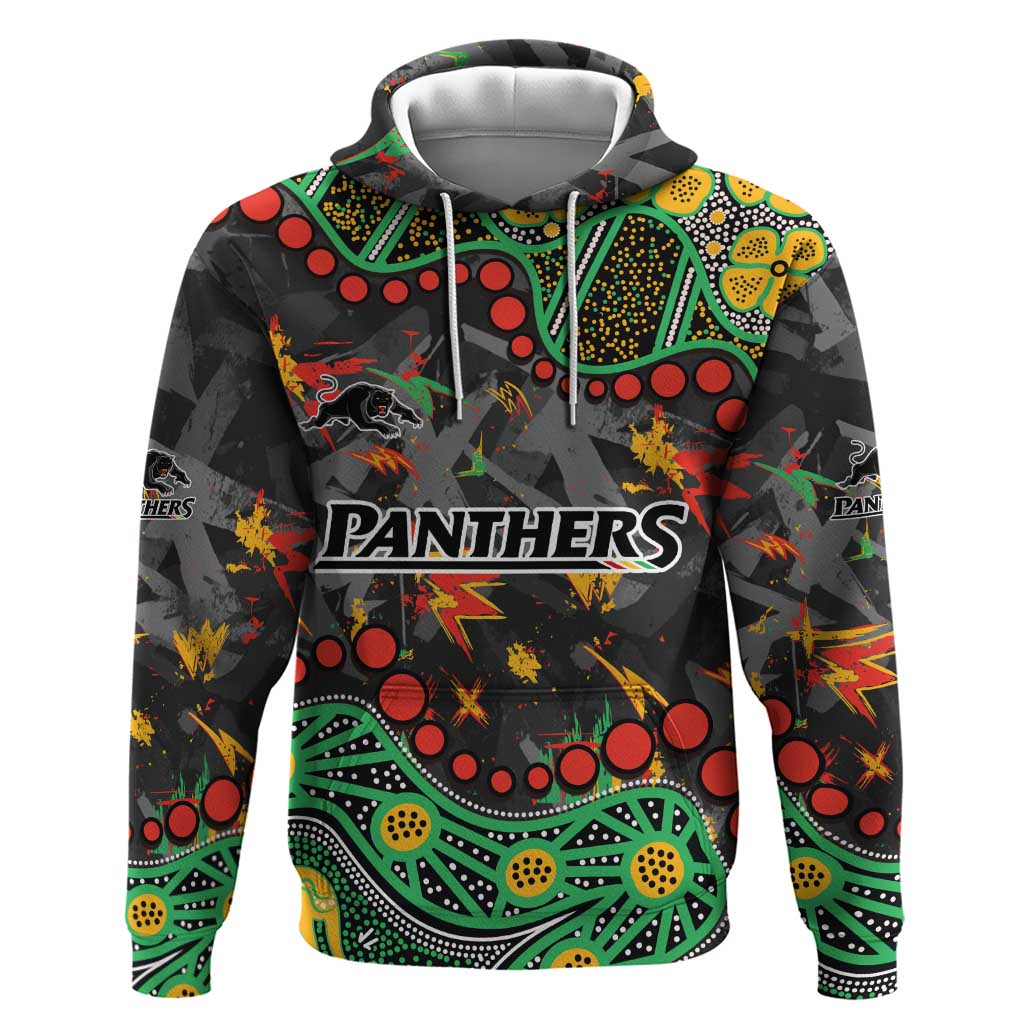 Personalized Penrith Panthers Hoodie Aboriginal Pattern with Graffiti Style Design