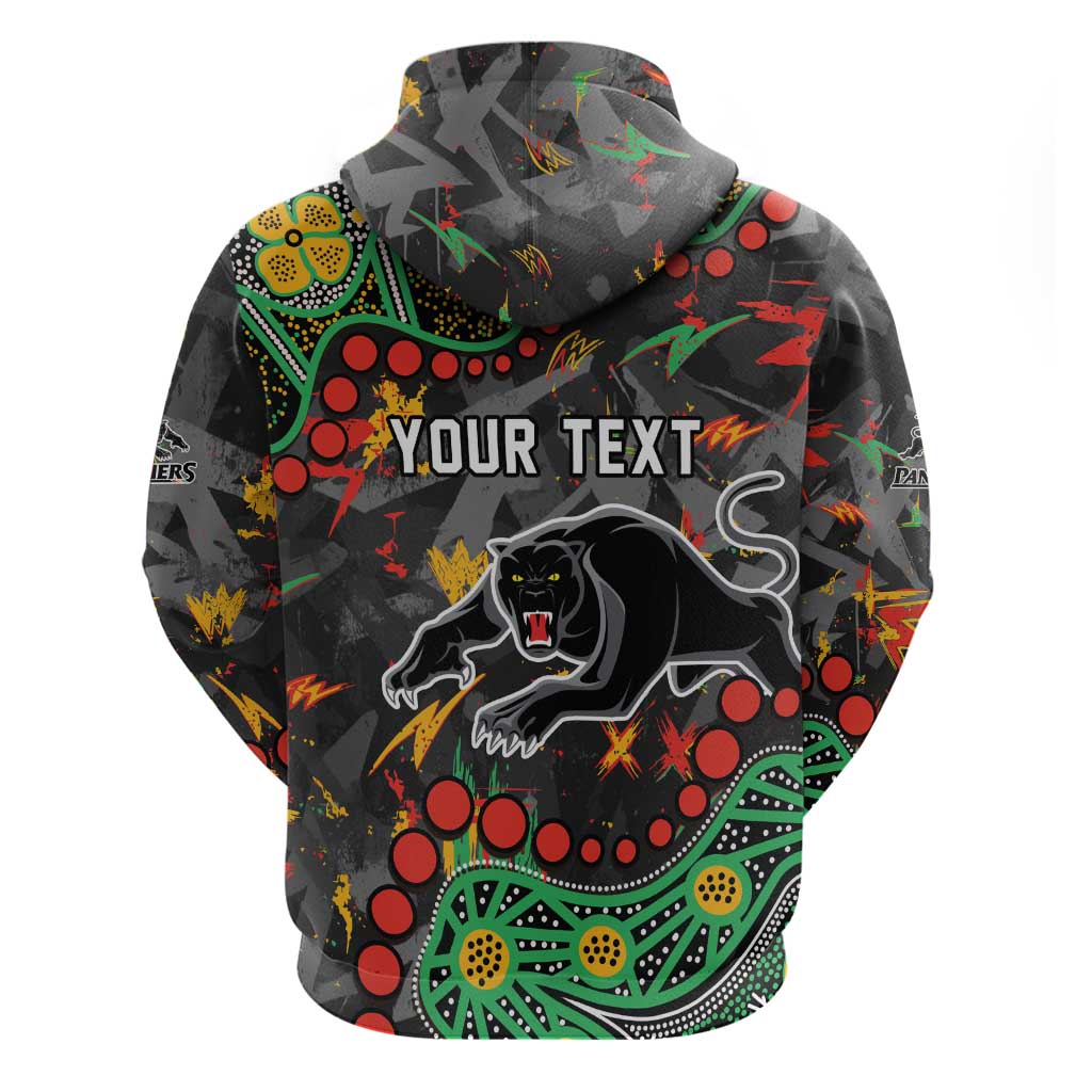 Personalized Penrith Panthers Hoodie Aboriginal Pattern with Graffiti Style Design