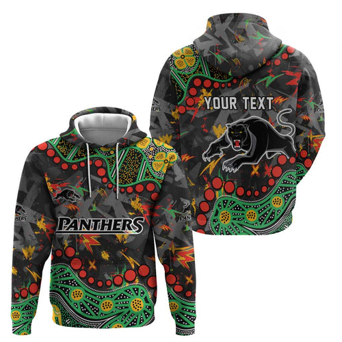 Personalized Penrith Panthers Hoodie Aboriginal Pattern with Graffiti Style Design