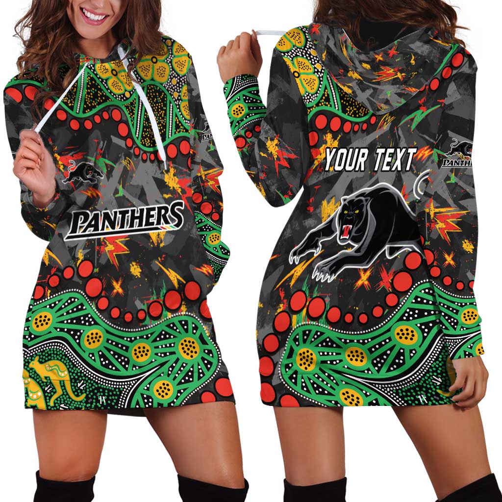 Personalized Penrith Panthers Hoodie Dress Aboriginal Pattern with Graffiti Style Design