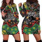 Personalized Penrith Panthers Hoodie Dress Aboriginal Pattern with Graffiti Style Design