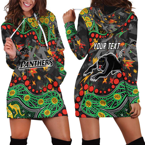 Personalized Penrith Panthers Hoodie Dress Aboriginal Pattern with Graffiti Style Design