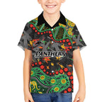 Personalized Penrith Panthers Kid Hawaiian Shirt Aboriginal Pattern with Graffiti Style Design