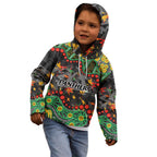 Personalized Penrith Panthers Kid Hoodie Aboriginal Pattern with Graffiti Style Design