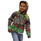 Personalized Penrith Panthers Kid Hoodie Aboriginal Pattern with Graffiti Style Design