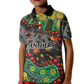 Personalized Penrith Panthers Kid Polo Shirt Aboriginal Pattern with Graffiti Style Design