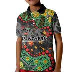 Personalized Penrith Panthers Kid Polo Shirt Aboriginal Pattern with Graffiti Style Design