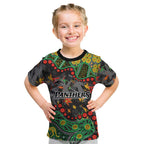 Personalized Penrith Panthers Kid T Shirt Aboriginal Pattern with Graffiti Style Design
