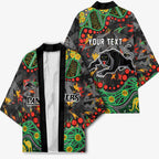 Personalized Penrith Panthers Kimono Aboriginal Pattern with Graffiti Style Design