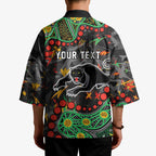 Personalized Penrith Panthers Kimono Aboriginal Pattern with Graffiti Style Design