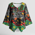 Personalized Penrith Panthers Kimono Sleeve Blouse Aboriginal Pattern with Graffiti Style Design