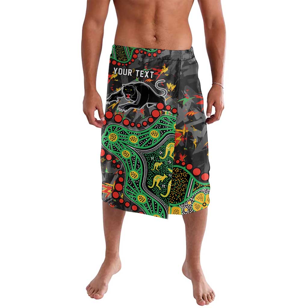 Personalized Penrith Panthers Lavalava Aboriginal Pattern with Graffiti Style Design