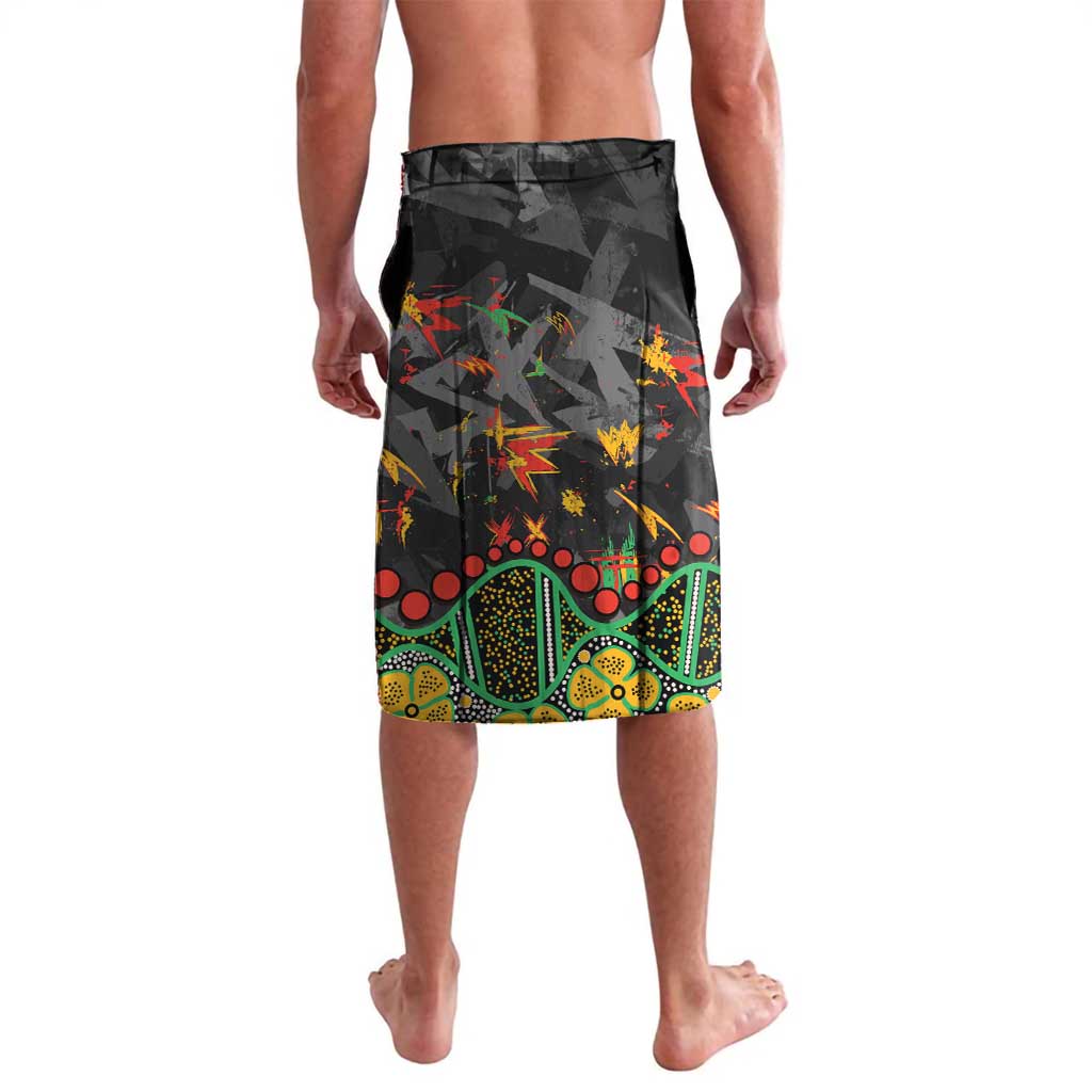 Personalized Penrith Panthers Lavalava Aboriginal Pattern with Graffiti Style Design