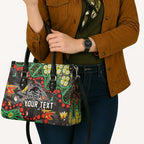 Personalized Penrith Panthers Leather Bag Aboriginal Pattern with Graffiti Style Design