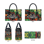 Personalized Penrith Panthers Leather Bag Aboriginal Pattern with Graffiti Style Design