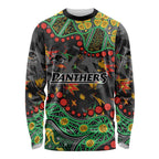 Personalized Penrith Panthers Long Sleeve Shirt Aboriginal Pattern with Graffiti Style Design