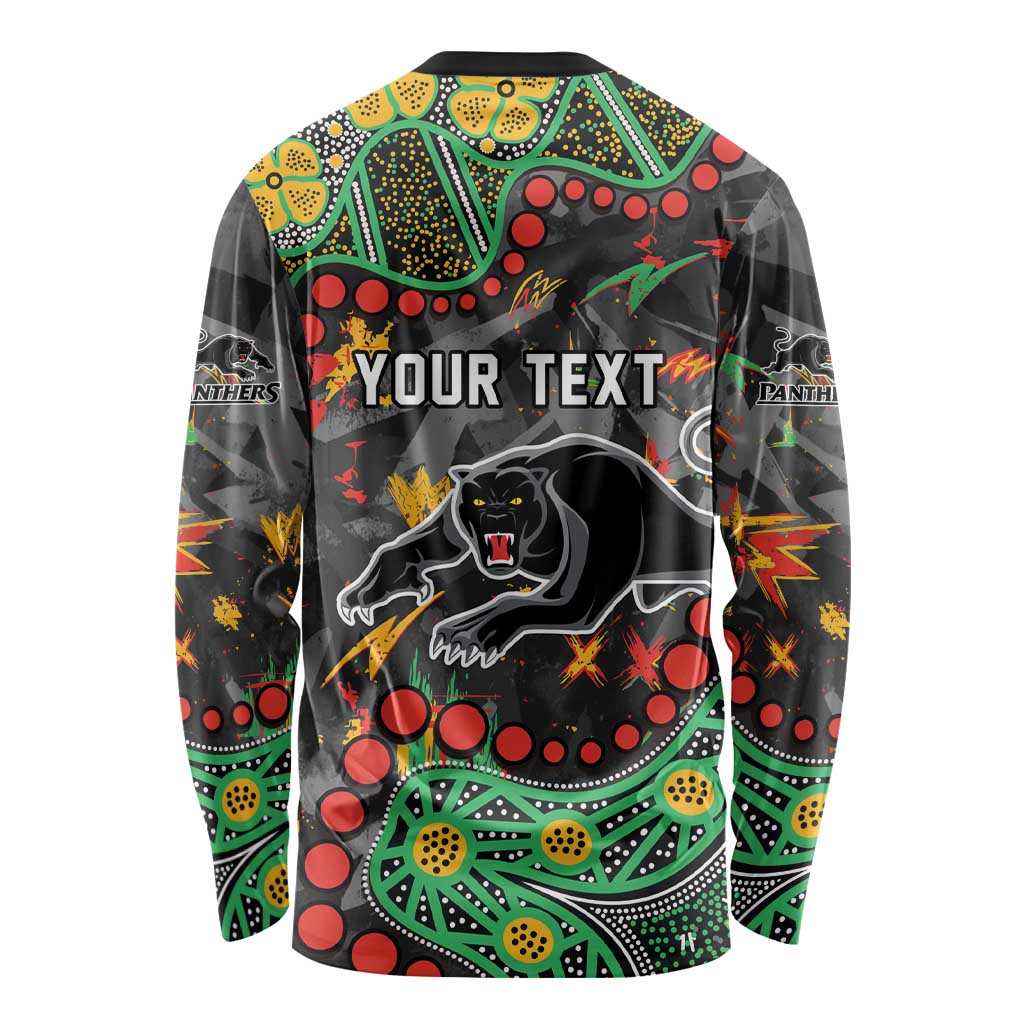 Personalized Penrith Panthers Long Sleeve Shirt Aboriginal Pattern with Graffiti Style Design