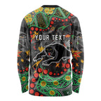 Personalized Penrith Panthers Long Sleeve Shirt Aboriginal Pattern with Graffiti Style Design