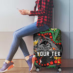 Personalized Penrith Panthers Luggage Cover Aboriginal Pattern with Graffiti Style Design