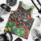 Personalized Penrith Panthers Men Tank Top Aboriginal Pattern with Graffiti Style Design