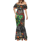 Personalized Penrith Panthers Mermaid Dress Aboriginal Pattern with Graffiti Style Design