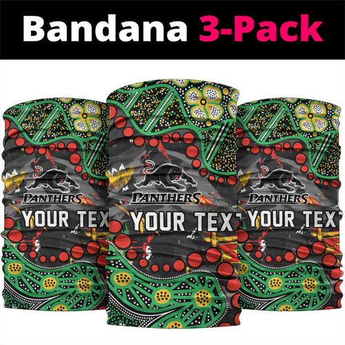 Personalized Penrith Panthers Neck Gaiter Aboriginal Pattern with Graffiti Style Design