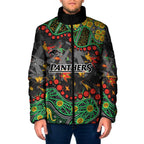 Personalized Penrith Panthers Padded Jacket Aboriginal Pattern with Graffiti Style Design