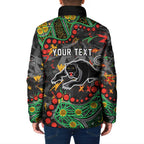 Personalized Penrith Panthers Padded Jacket Aboriginal Pattern with Graffiti Style Design