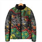 Personalized Penrith Panthers Padded Jacket Aboriginal Pattern with Graffiti Style Design