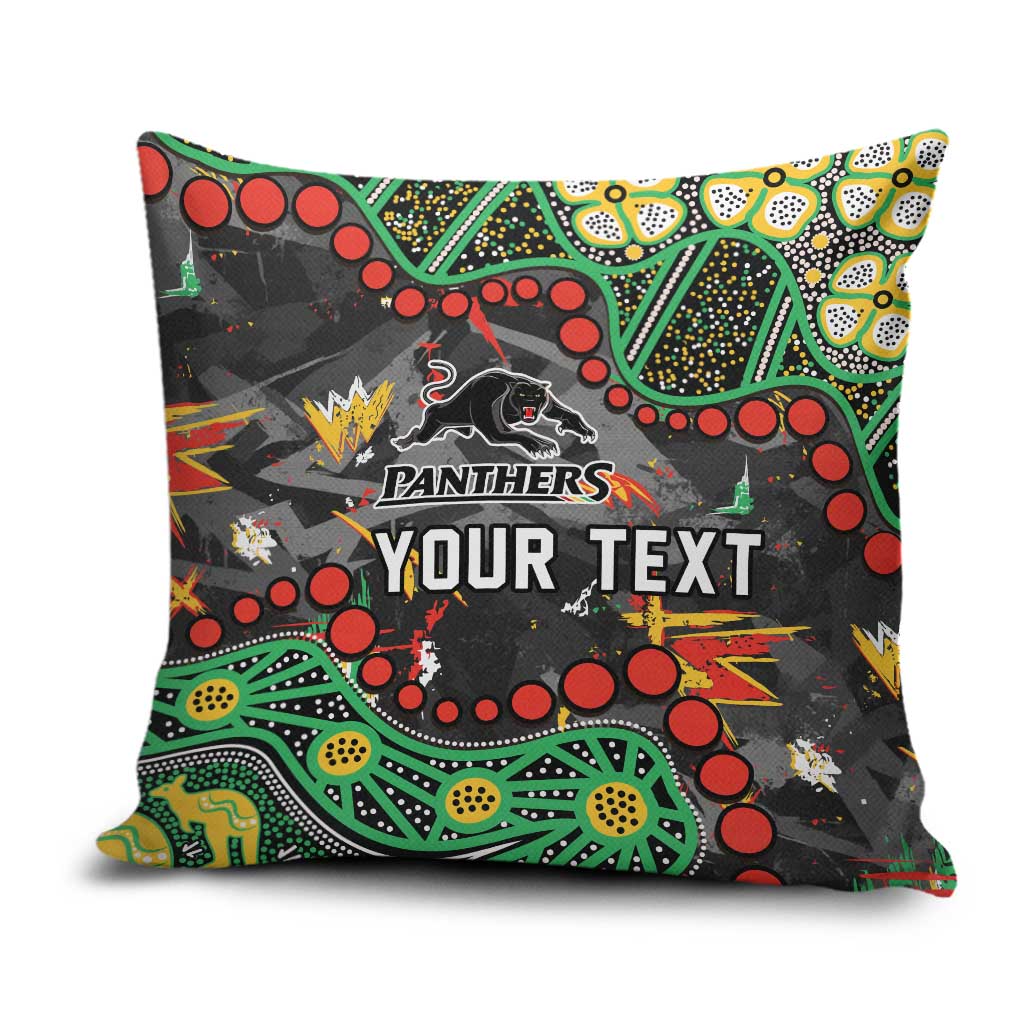 Personalized Penrith Panthers Pillow Cover Aboriginal Pattern with Graffiti Style Design
