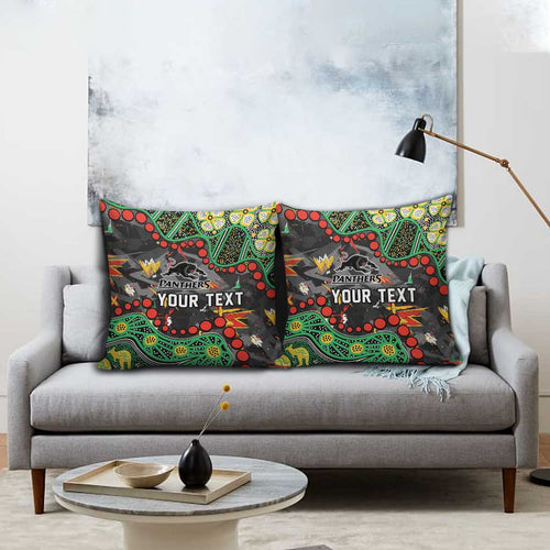 Personalized Penrith Panthers Pillow Cover Aboriginal Pattern with Graffiti Style Design