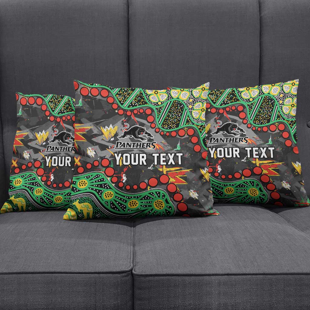 Personalized Penrith Panthers Pillow Cover Aboriginal Pattern with Graffiti Style Design